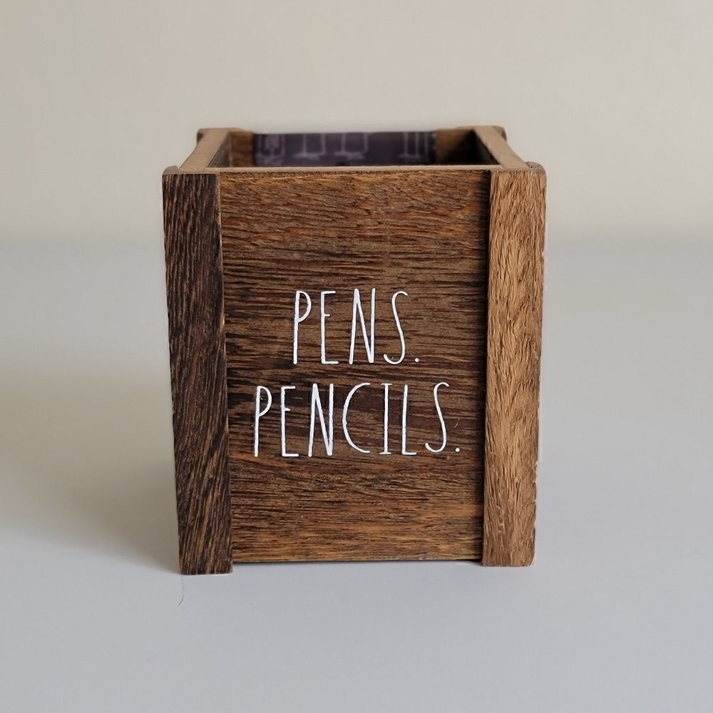 Rae Dunn Pens Pencils Wooden Office Desk Storage - Picture 7 of 12